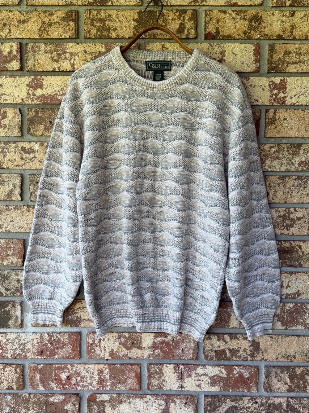 Men’s Vintage Croft & Barrow Crew Neck Sweater Size Medium 85% Cotton Mint!